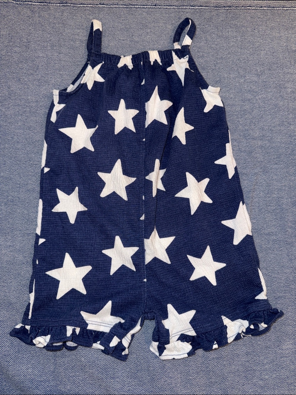 Carter's Navy and White Star Ruffle Romper